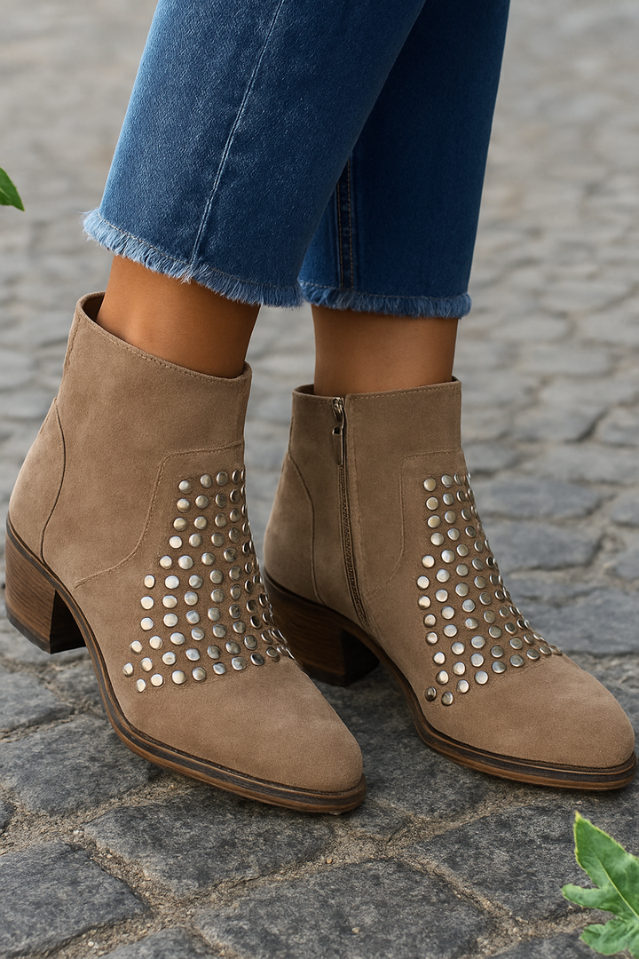 Stephanie | Pointed Toe Booties Side Zipper Closure Chelsea Boots